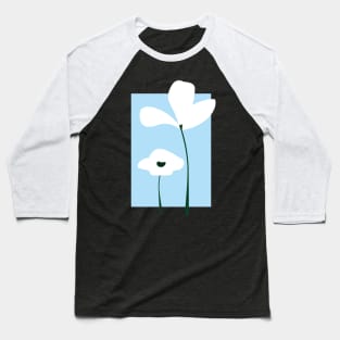 Minimalistic white flowers Baseball T-Shirt